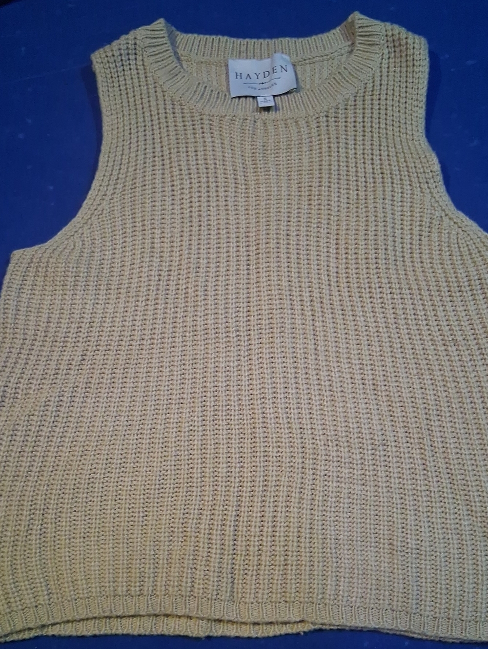 Hayden Men’s Yellow Knit Crewneck Sleeveless Sweater Vest